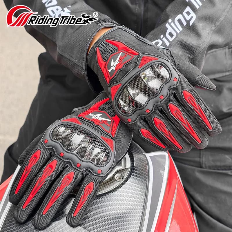 Guanti da moto RidingTribe Nuovi guanti da moto estivi - Nocche rigide anti-impatto e resistenti all'abrasione per la sicurezza del pilota
