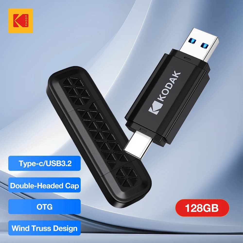 KODAK 256GB OTG USB Flash Drive USB 3.2 Tipo C per telefono iPad 128GB 64GB 32GB Pendrive Memory Stick per laptop