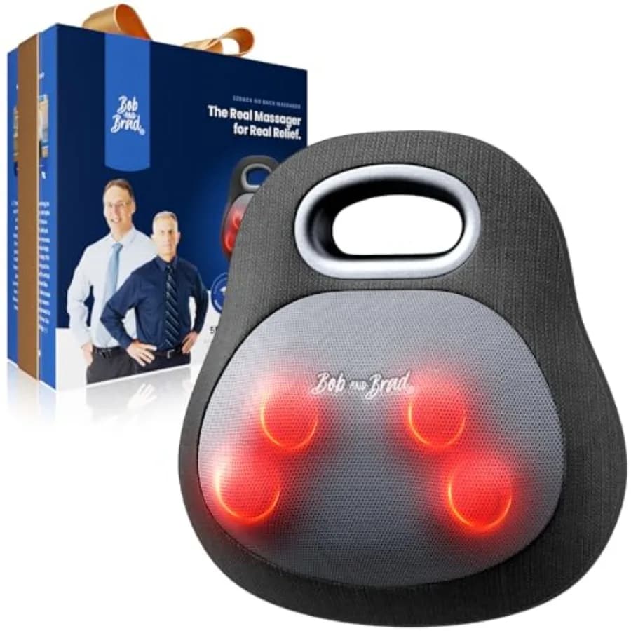 Cordless Massage for Back and Neck with Heat, Compatible FSA HSA, Shiatsu 4D Massage Cushion for Pain Relief, Massage Background of Fabrics, 6H Battery, Gift