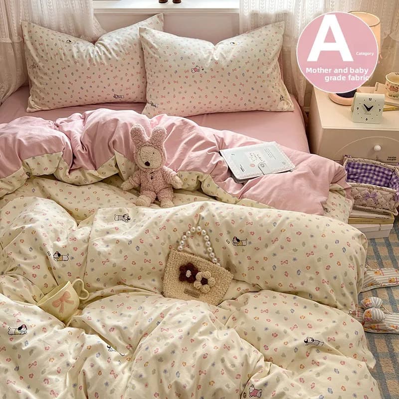 Set di Biancheria da Letto in Tre Pezzi per Dormitorio Studentesco, Copripiumino di Grado A per Neonati e Mamme, Lenzuolo Pronto all'Uso