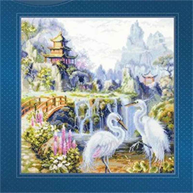 6840 Cross Stitch Craft Kit Hobbies For Adults Embroidery Kits Christmas Village Cross Stitch Embroidery Pictures With Thread