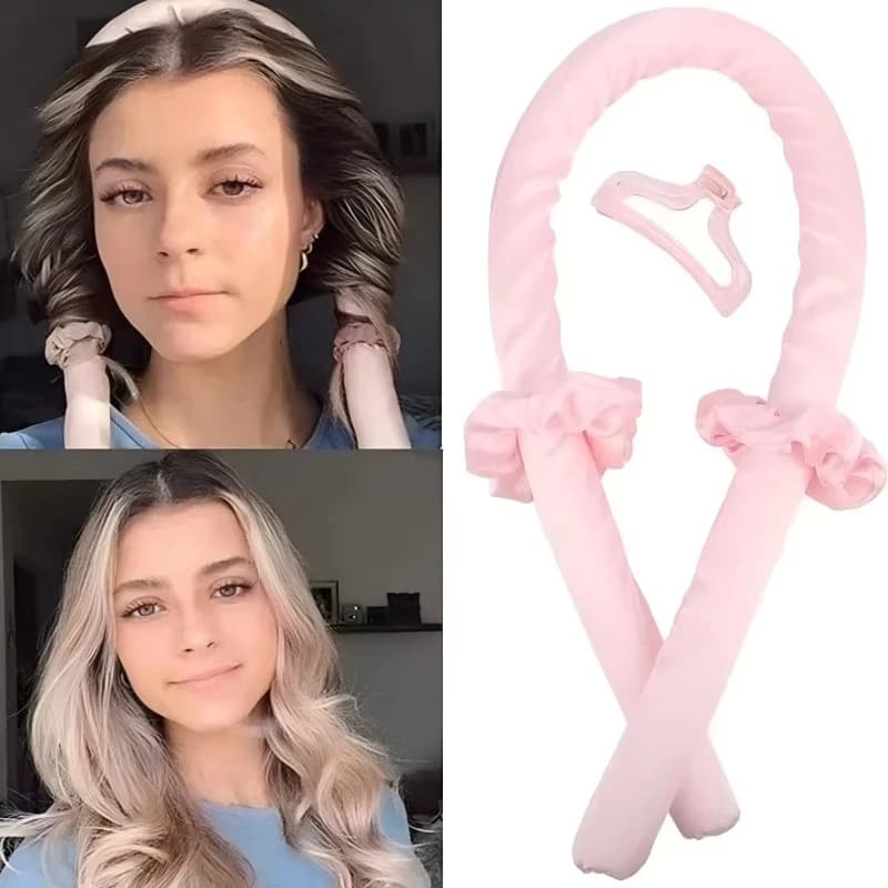 Set for women's hairstyles without heat from 5 pieces: curling rods without heat and distracting combs, wave kits and night curls with Travel Po