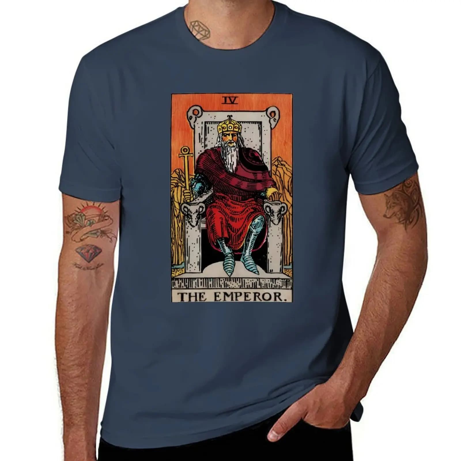 T-shirt The Card Tarot Rider Emperor, maglietta casual a maniche corte in stile street style