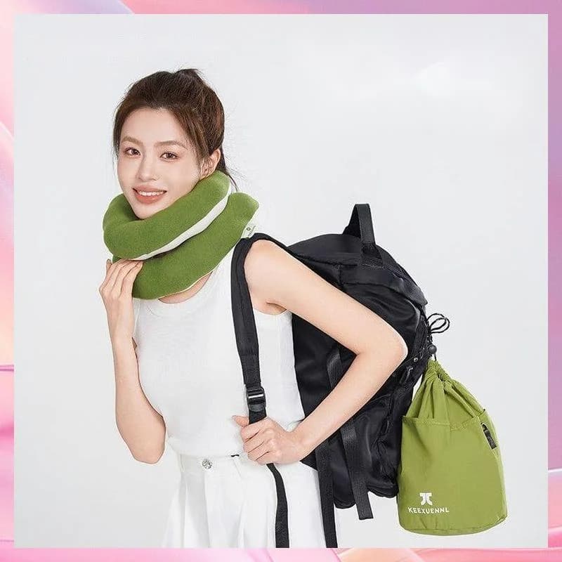 360 Degree Adjustable Portable Neck Pillow Multifunctional Travel Support Foldable Backpack Integrated Design Plane Train Car