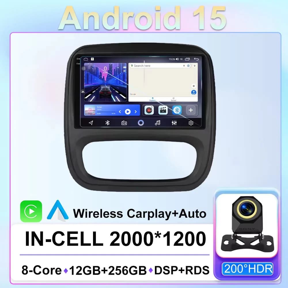 Android 14 For Renault Trafic 3 2014 - 2021 For Opel Vivaro B 2014 - 2018 Auto Radio Multimedia GPS Car Reader Video Cam Dash BT