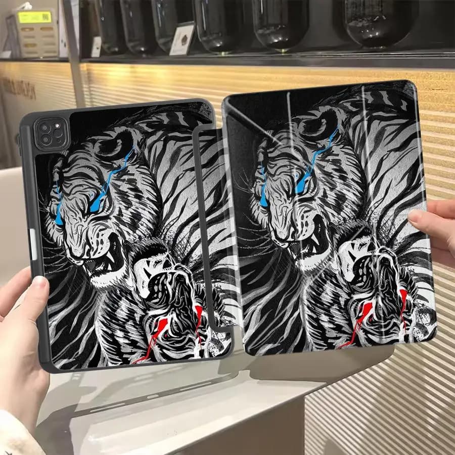 Custodia Protettiva per Tablet iPad Pro 10a 7a 11a 9a 8a generazione, Air M2 1 2 M4, Mini 7 6, Air 2025 4 5 M3 - Enter Tiger The Dragon
