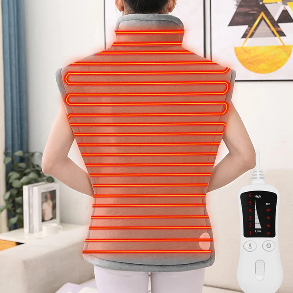 Coperta elettrica invernale Scialle riscaldante ponderato Lavabile Spegnimento automatico Tappetino riscaldante per il pisolino Ufficio Casa Comfort Calore