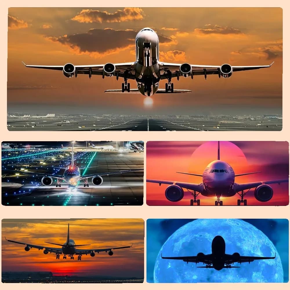 Tappetino per mouse pilota aereo Tappetino per mouse con tastiera per PC di grandi dimensioni per computer da gioco