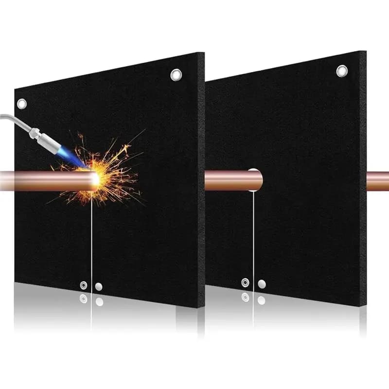B23B For Torch Flame Protection Fireproof Blanket 5Mm Thickness, 2 Pack Welding Brazeing Heat Shield HVAC Tools