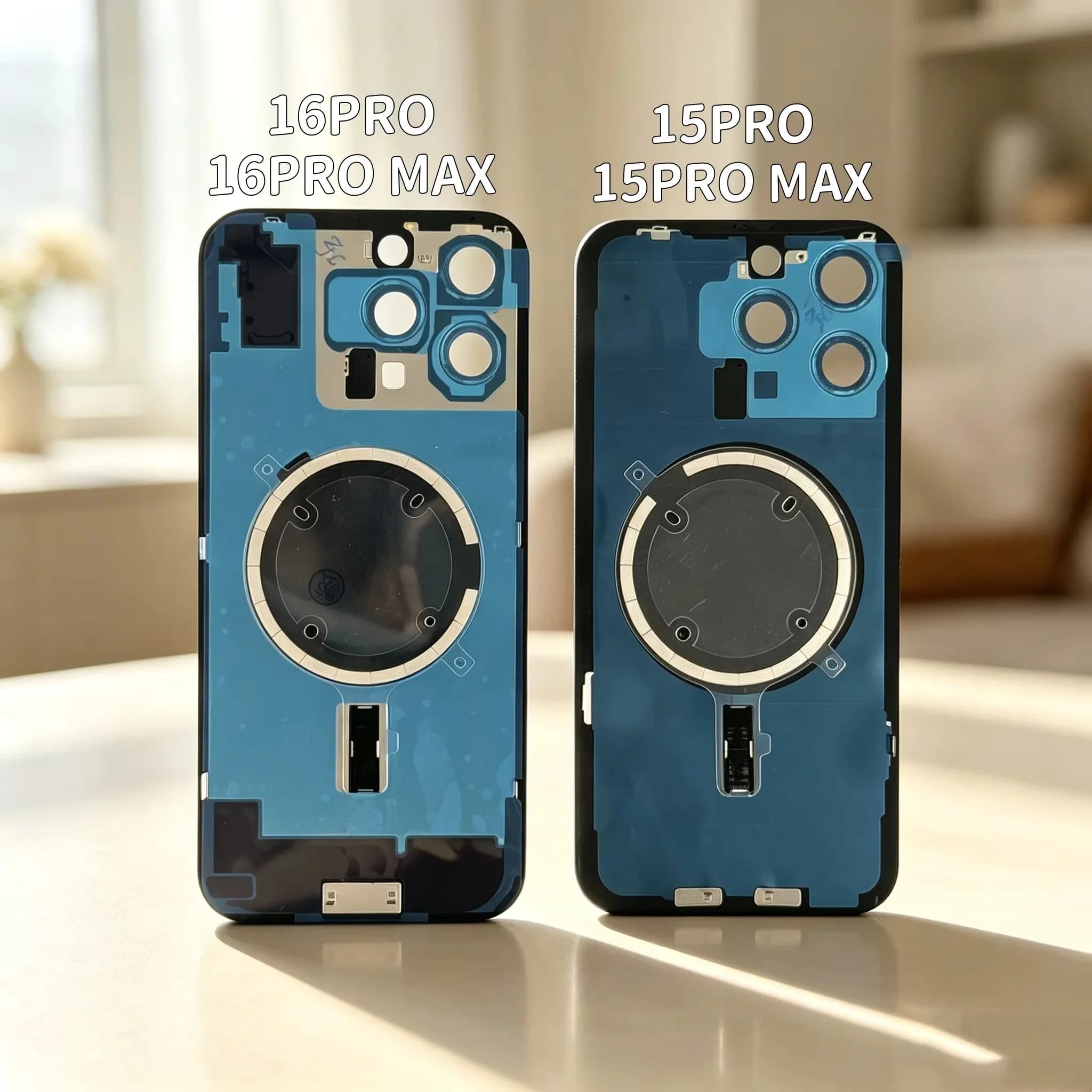 1PCS For iPhone 16/15 Pro Max Rear Door Housing Panel Case Camera Lens Parts For iPhone 16/15 Pro Glass Battery Cover