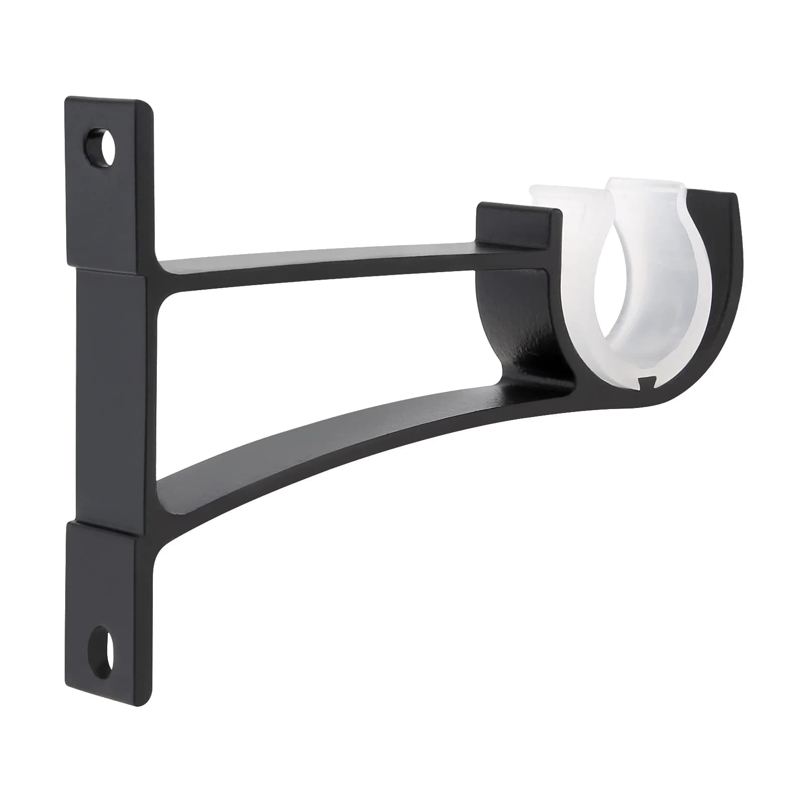 Black Aluminum Alloy Heavy Duty Single Curtain Brackets for Rod Bracket Hardware for Windows with Tent Rod