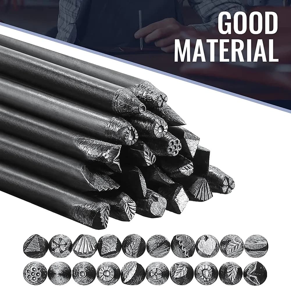 ABUN-20 Packs Steel Punches 4 Mm Flower Punch Stamp Set Practical Metal Stamping Kit Stamping Jewelry Tools For Jewelry DIY