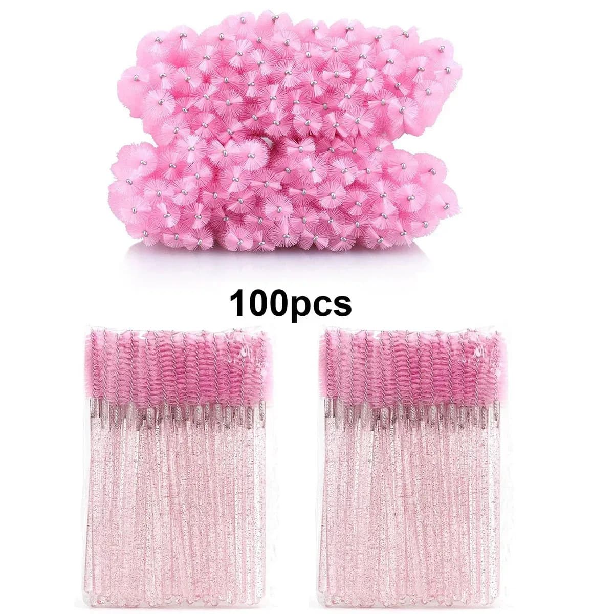 100pcs Disposable Eyelash Brushes Spoolies Micro Lash Mascara Wands Combs Wholesale for Eyelash Extension Makeup Cosmetic Tools
