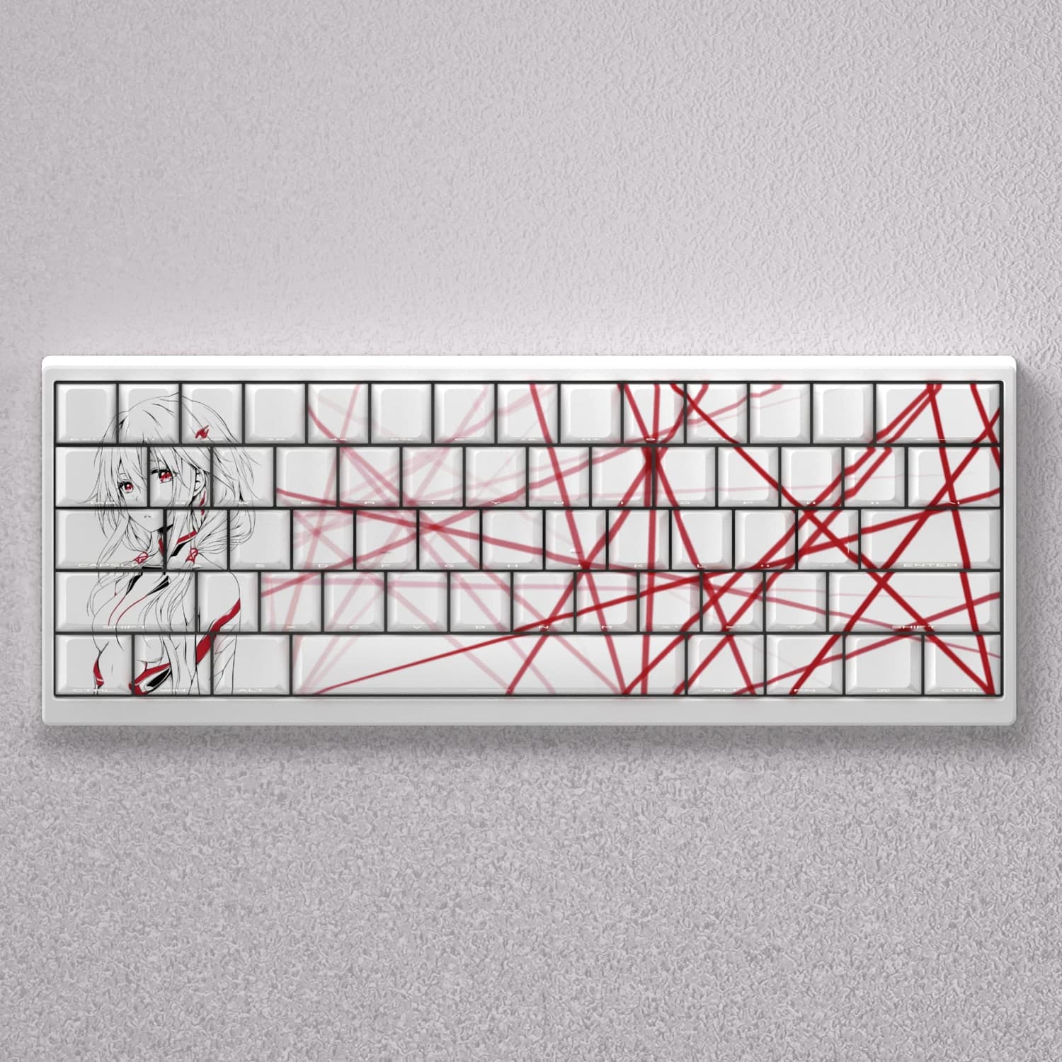98 tasti Yuzuriha Inori Copritasti Stampa laterale PBT Sublimazione della tintura Cherry Altezza Anime Retroilluminazione per tastiera meccanica AULA F75 PC