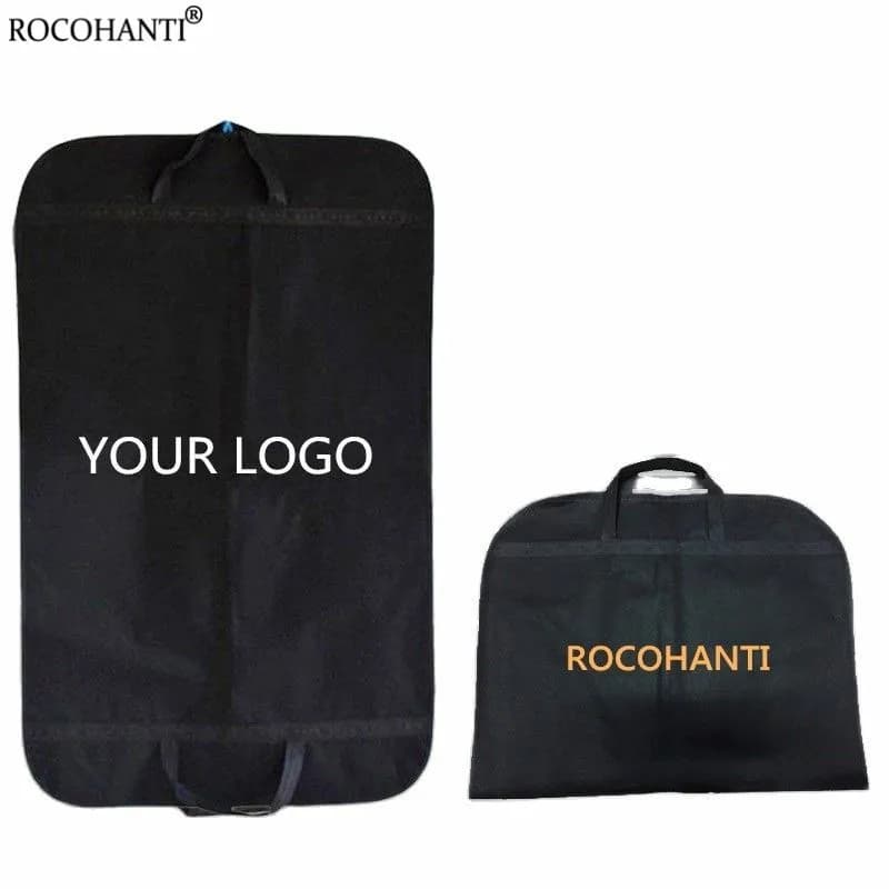 10x Logo personalizzato Non tessuto Abiti lunghi Copertine Indumento Appendere Borsa per la polvere con cerniera per abiti Appesi Imballaggio di vestiti