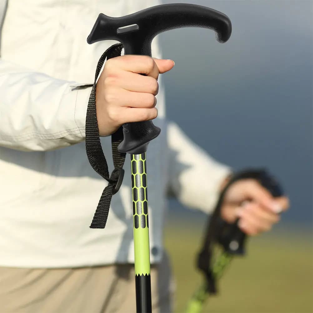 2 Pieces Trekking Stick Grips, Convenient and Plastic Padded Sticks, Plastic Hand Holder for Trekking Sticks and Stroller Canes