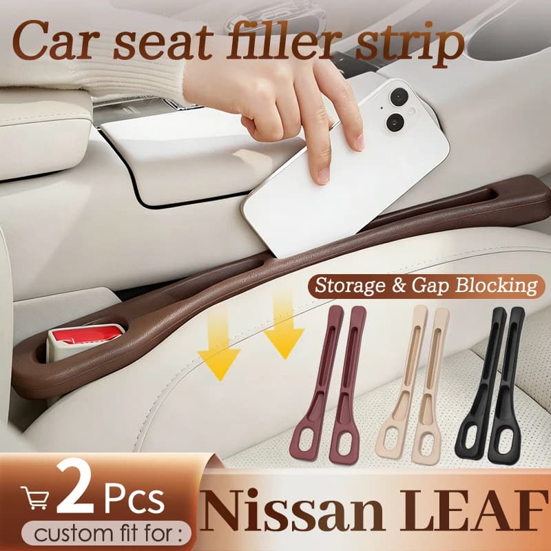 Striscia di riempimento per il vano tra i sedili anteriori dell'auto, su misura per Nissan LEAF 2026, a prova di perdite e cadute, con pratico spazio portaoggetti, 2 pezzi