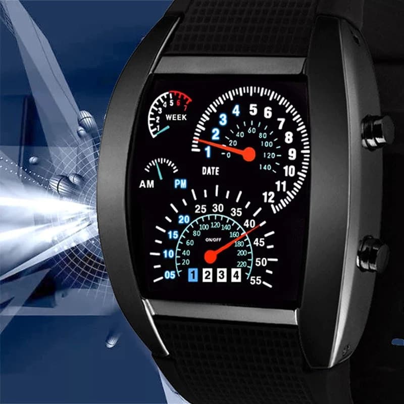 Orologio elettronico da cruscotto da corsa, moda sportiva, aviazione, orologio elettronico a LED, orologio personalizzato per uomini e donne