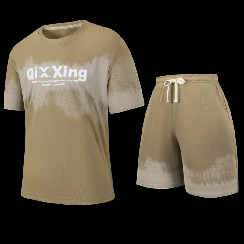 Men's Sports Set for Open Cycling, Breathable & Drying Quick, Complete Fashion Summer, Comfortable and Spacious with Short Sleeves Court and Shorts