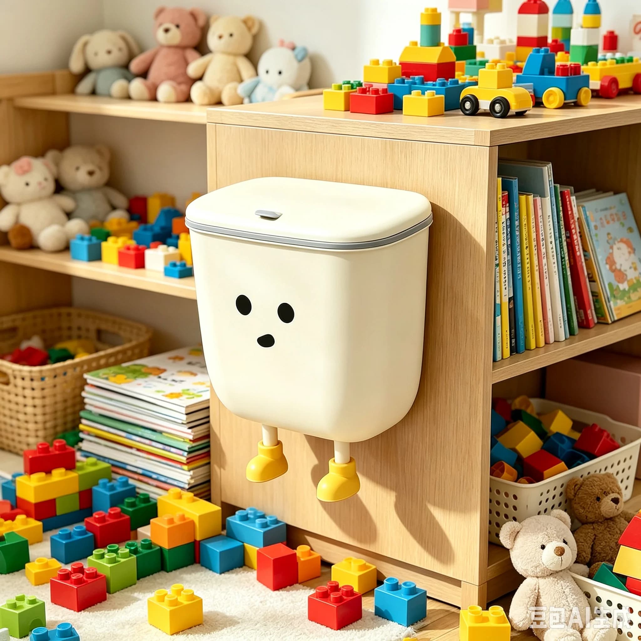Hanging Small Flip‑Top Waste Can for Cabinet Door, Cute Wall‑Mount Decorative Trash Holder, Space‑Saving Organizer for Kitchen Bedroom Bathroom