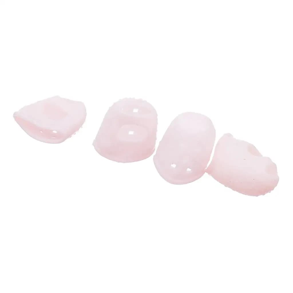 Protezioni per la punta delle dita della chitarra in silicone rosa per basso Ukulele Banjo Small