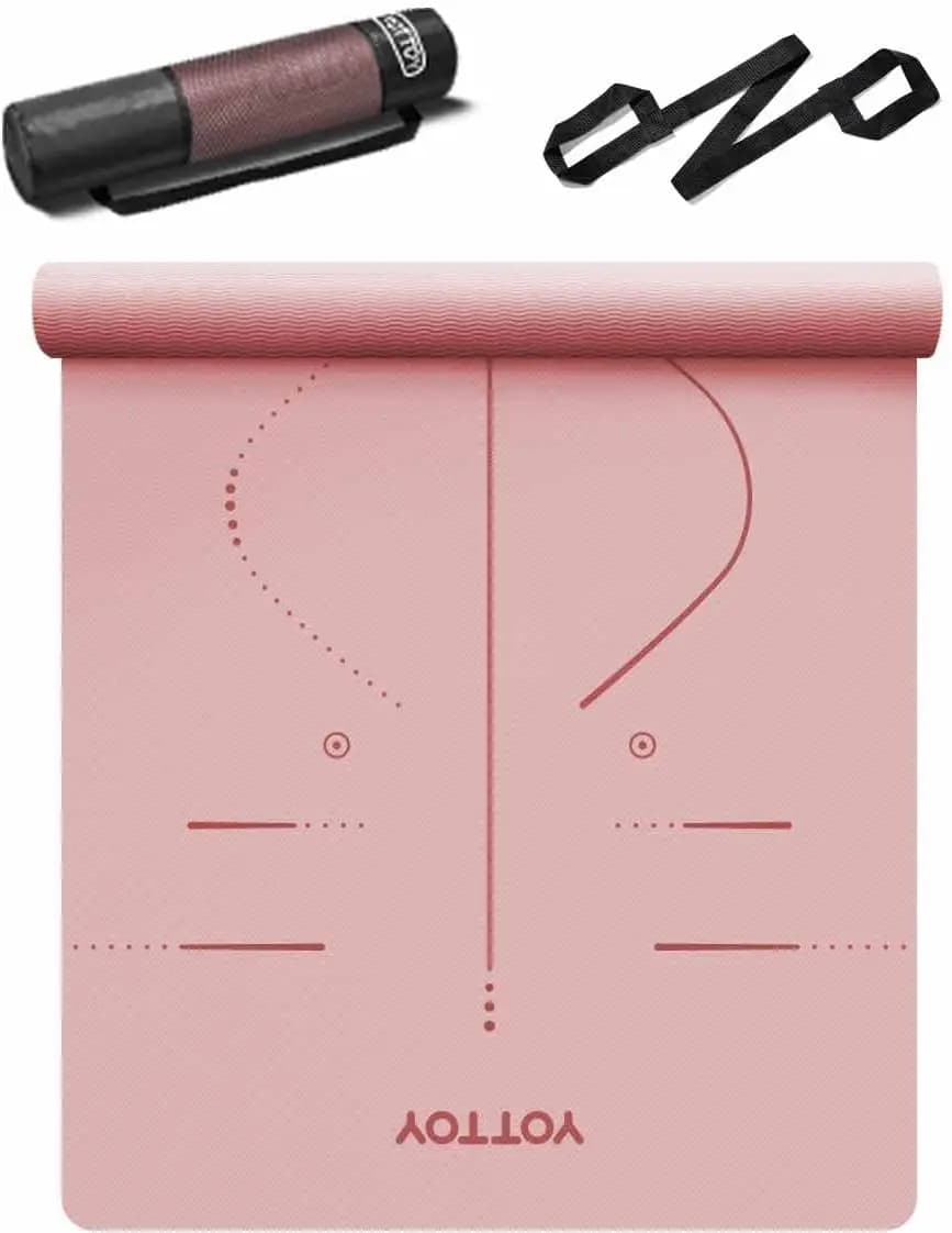 Tappetino Yoga Extra Largo Antiscivolo, 72x32 Pollici, in TPE Ecologico, con Borsa e Cinghia per Allenamento a Casa