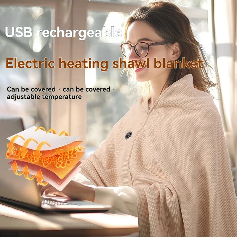 Multi-Function Electric Blanket Winter Electric Shawl Multi-Setting Office Heating Blanket Machine-Washable Home Shawl