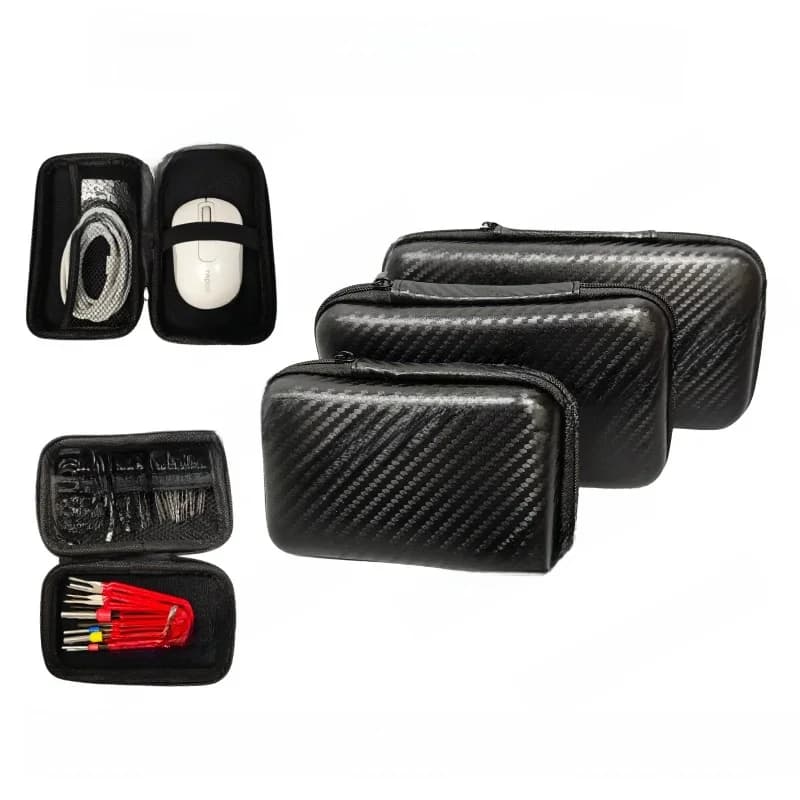 Borsa porta attrezzi per riparazione auto, organizer per rimozione terminali auto, diverse misure, motivo in fibra di carbonio, con cerniera