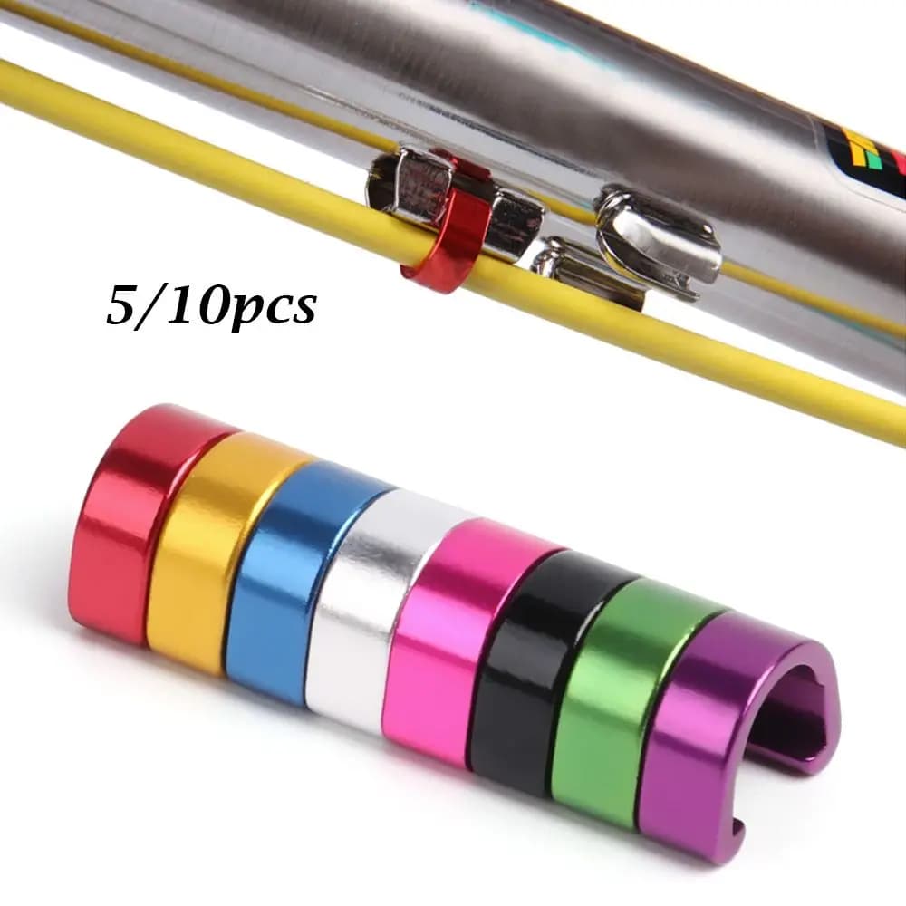 5/10 pz MTB cavo freno bici/deragliatore linea caso lega di alluminio C-Shape fibbia fermagli bicicletta C clip parti di ciclismo all'aperto