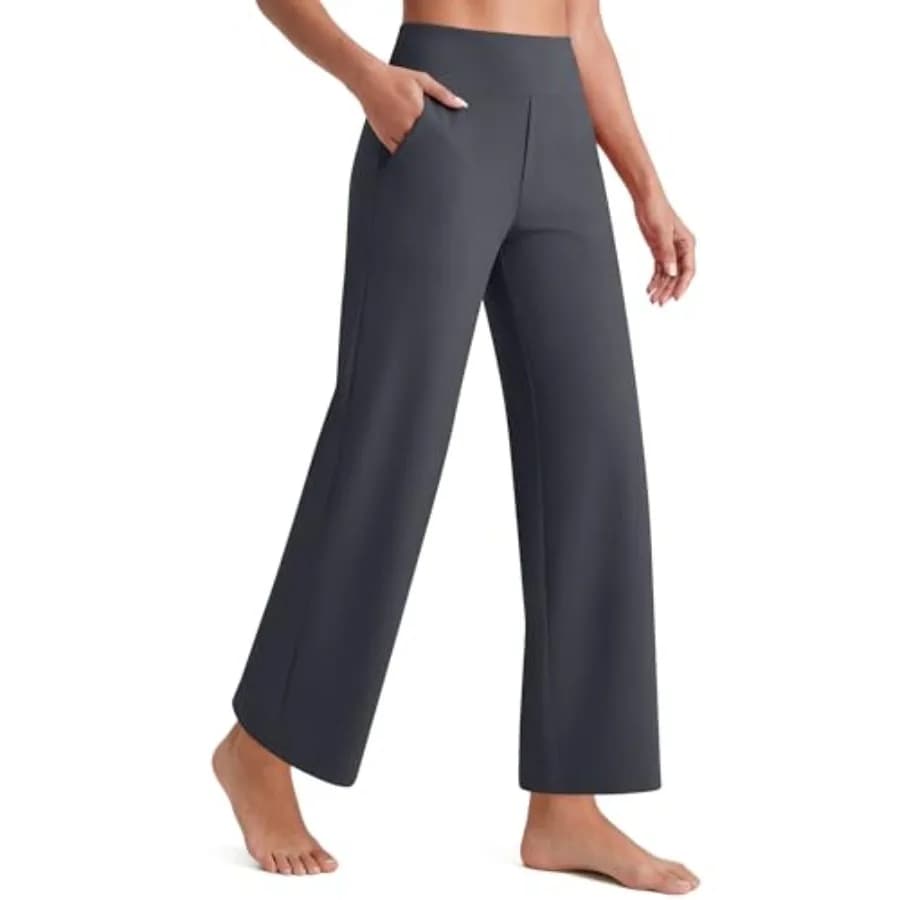 G4Free EverGoing Wide Leg Ankle Pants for Women Yoga Dress Pants High Waist Stretch with Pockets Casual Work