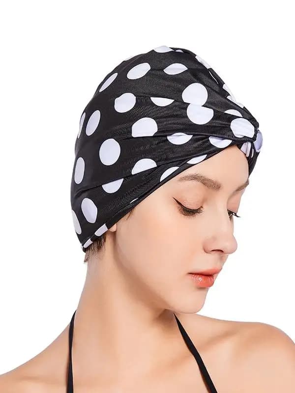 Comfortable Swimwear for Women with Long Hair, Anti-Strangular, Eyewear Protection, Fabric, Fashion, with Thermal Print, Elastic