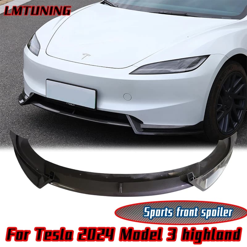 Per Tesla 2024 modello 3 highland deflettore paraurti anteriore Lip Chin Guard Trim Styling Cover Kit corpo modificato accessori diffusore