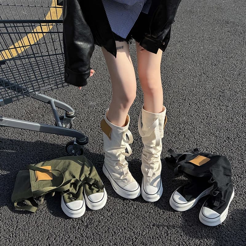 Nuova vendita calda della stagione scarpe casual slip-on in tela da donna danza di strada tacco piatto materiale interno sintetico versatile confortevole