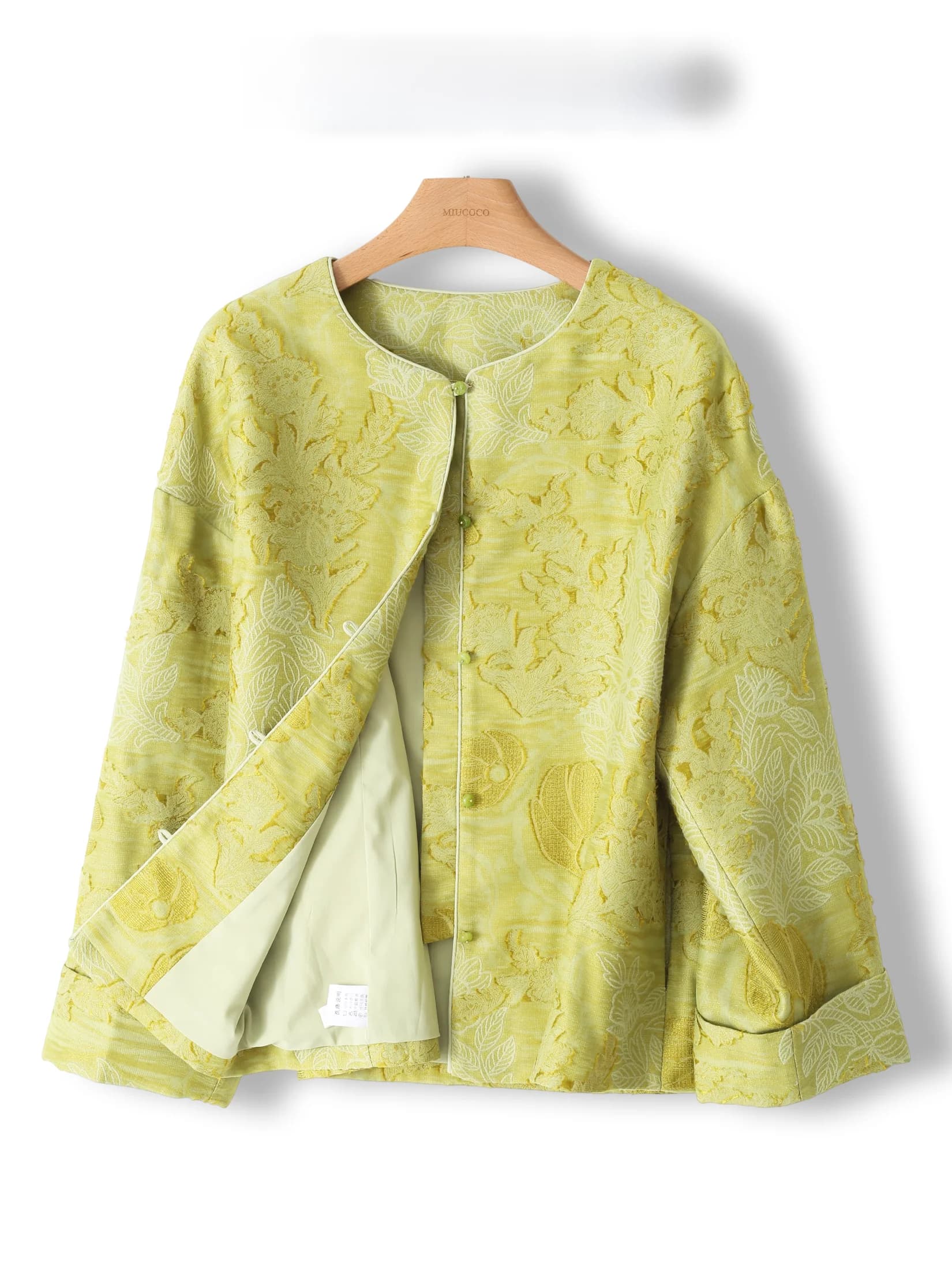 Risonanza Consigliata! Giacca pesante ricamata a girocollo ampio a maniche lunghe da donna, taglie forti, trendy