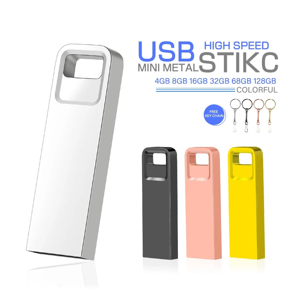Prodotto originale per ufficio, chiavetta USB in metallo, regalo aziendale, memory stick da 128GB 64GB 32GB 16GB 8GB 4GB, colore argento.