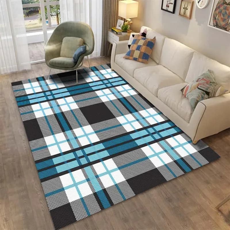Classical Plaid Floor Mats Door Decoration Home Living Room Floor Mats
