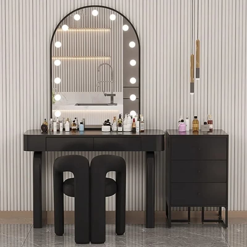 Grande Tavolo da Trucco Minimalista, Scrivania Console, Organizzatore Luce, Armadietti per Tavolo da Trucco, Design Penteadeira, Mobili per Salotto