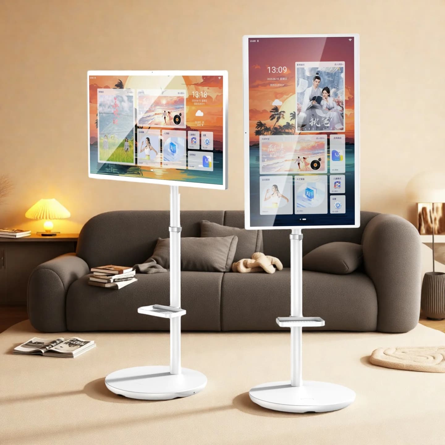 TV Android Mobile da 32 Pollici con Supporto Rotante, Tablet PC Smart All-in-One con Schermo Touch per Studio e Visualizzazione, 8G+128G