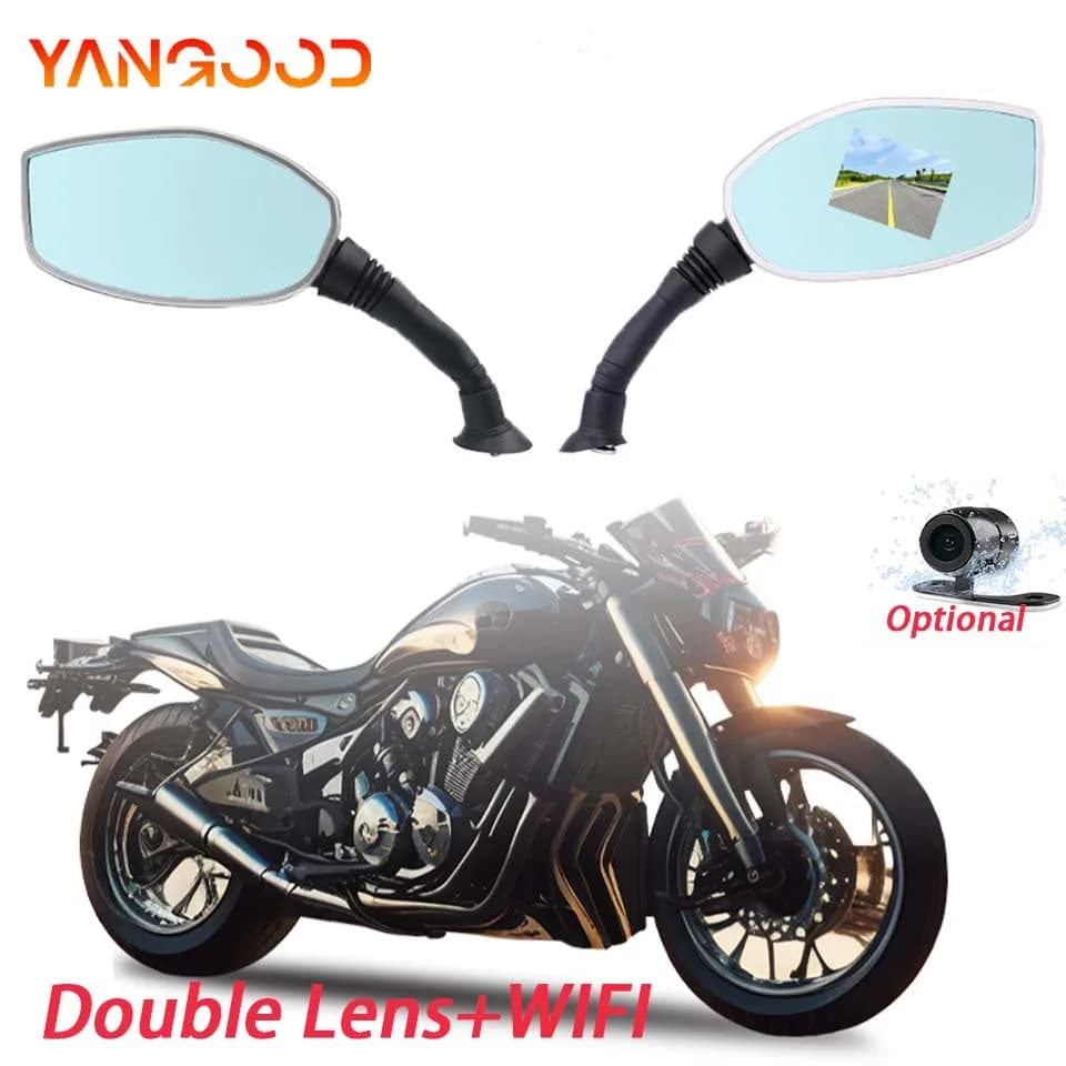 Yangood Motorcycle Dash Cam Waterproof HD1080P Dual Camera Front Optional RearView Video Recorder WiFi Anti Shake Camcorder
