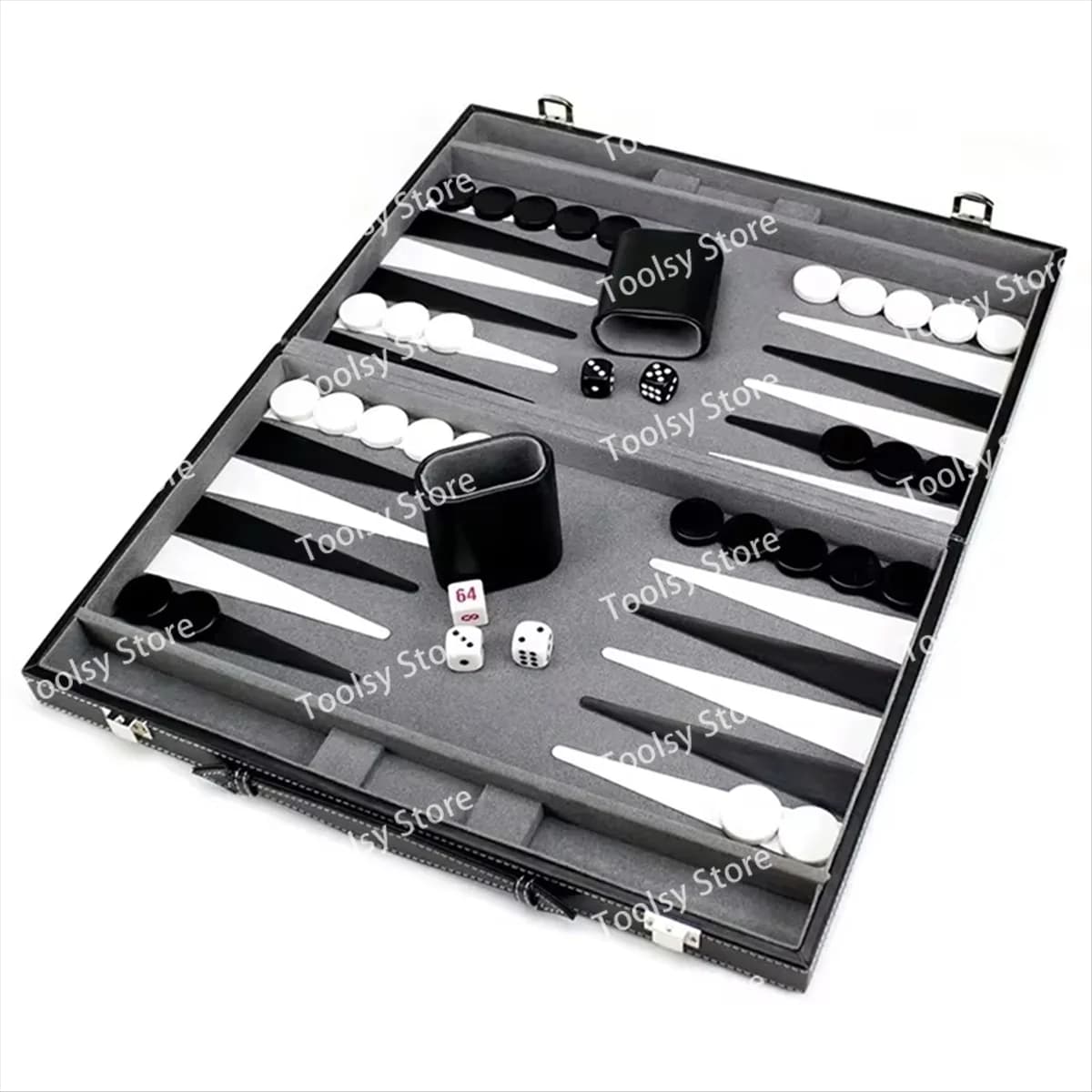Gioco da tavolo classico con custodia in pelle Tavolo pieghevole, confezione regalo, set da gioco portatile per backgammon strategico da viaggio per adulti