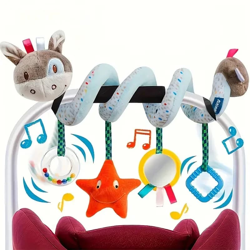 Seggiolino auto per bambini Passeggino Culla Giocattoli Peluche Spirale Attività Passeggino Mobile Giocattolo da appendere per carrozzina infantile Culla Giocattolo mobile per neonato