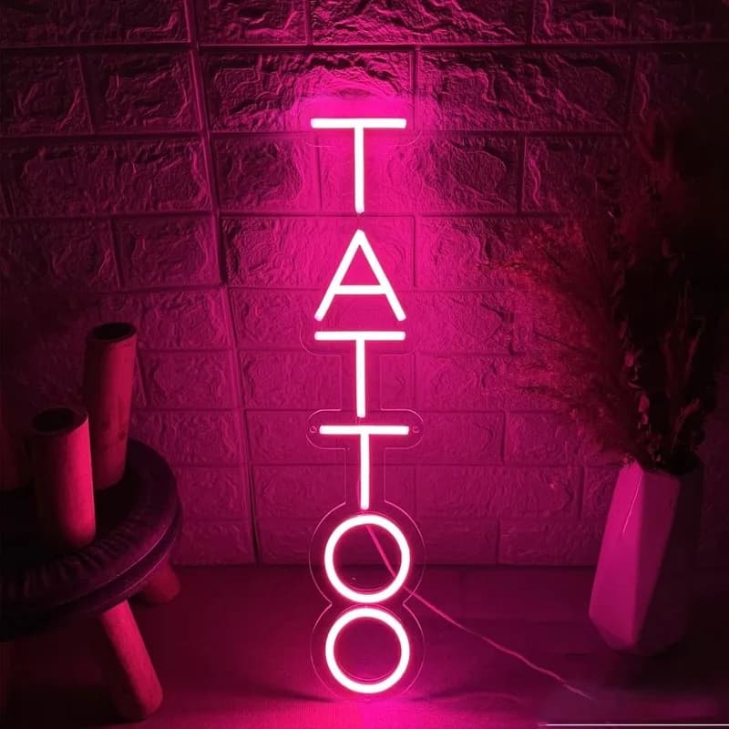 Insegna al neon per tatuaggi Insegne al neon a LED per negozio di tatuaggi Ufficio Salone di bellezza Decorazioni da parete Decorazioni aziendali Luce al neon Luci a LED dimmerabili