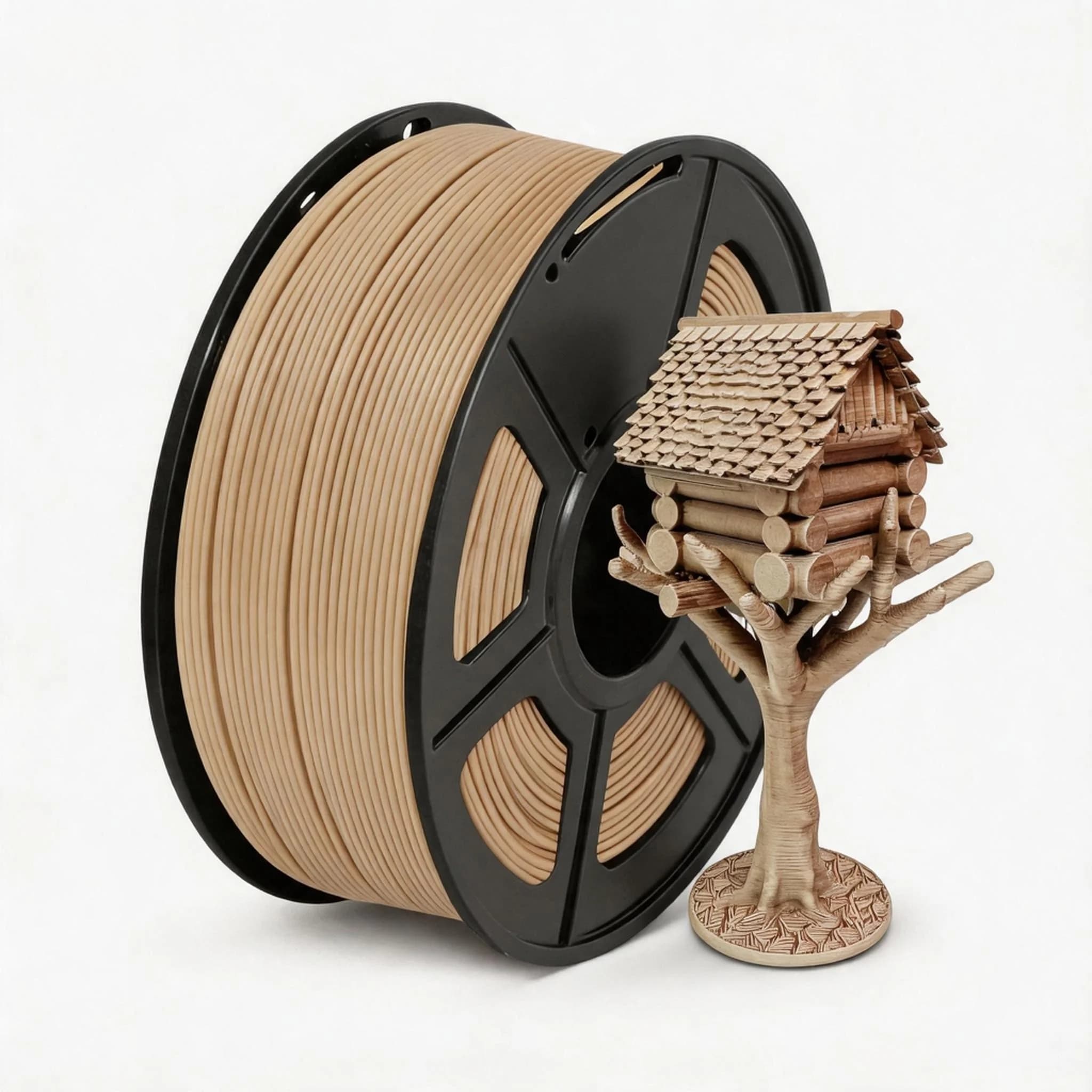 Filamento per Stampante 3D in PLA Effetto Legno 1.75mm Alta Precisione Alta Resistenza Bobina da 250g per Progetti di Stampa 3D Desktop