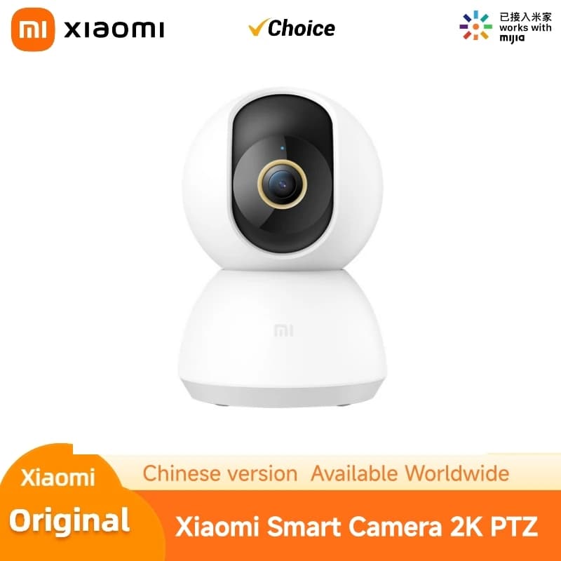 Xiaomi Mi Smart Camera 2 PTZ 360 Gradi 1440P WiFi CCTV IP Webcam 2.4GHz 5GHz Monitor di Sicurezza Domestica a Colori per Bambini con Visione Notturna