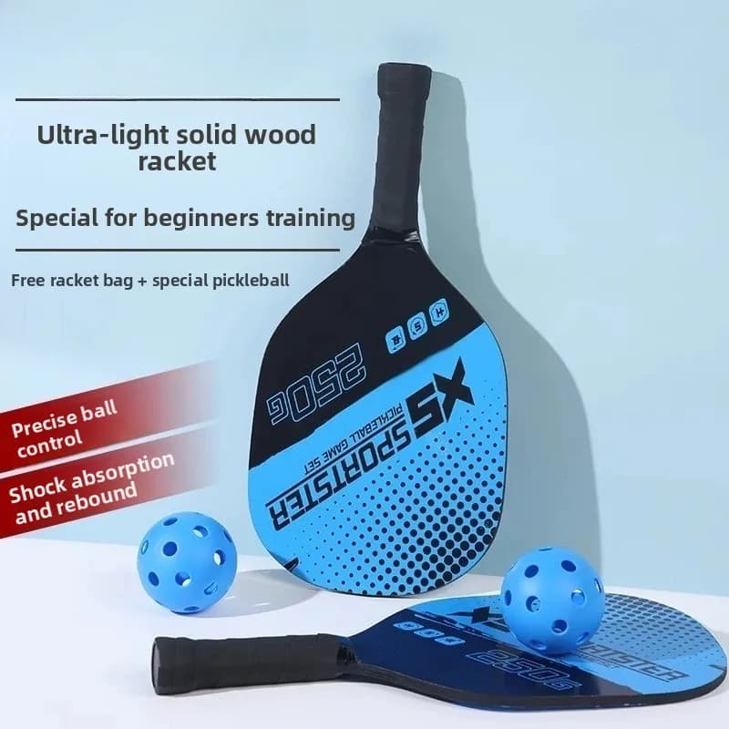 Set di racchette da pickleball e beach tennis per principianti con 4 palline – Combo sportivo da esterno per tutti i livelli di abilità