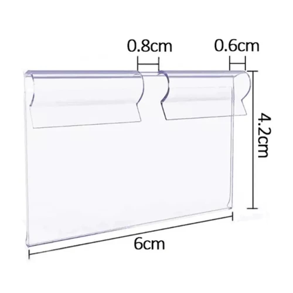 20 pz 6x4 cm Plastica PVC Scaffale Strisce Dati Clip di Supporto Merchandise Prezzo Talker Segno Etichetta Display