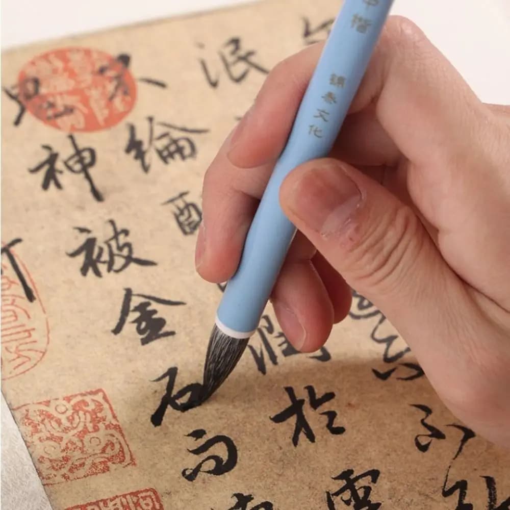 Ancient Oil Watercolor Chinese Calligraphy Brush Wolf Hair Wood Scriptures Writing Brush Oil Painting Art Paint Brush Practice