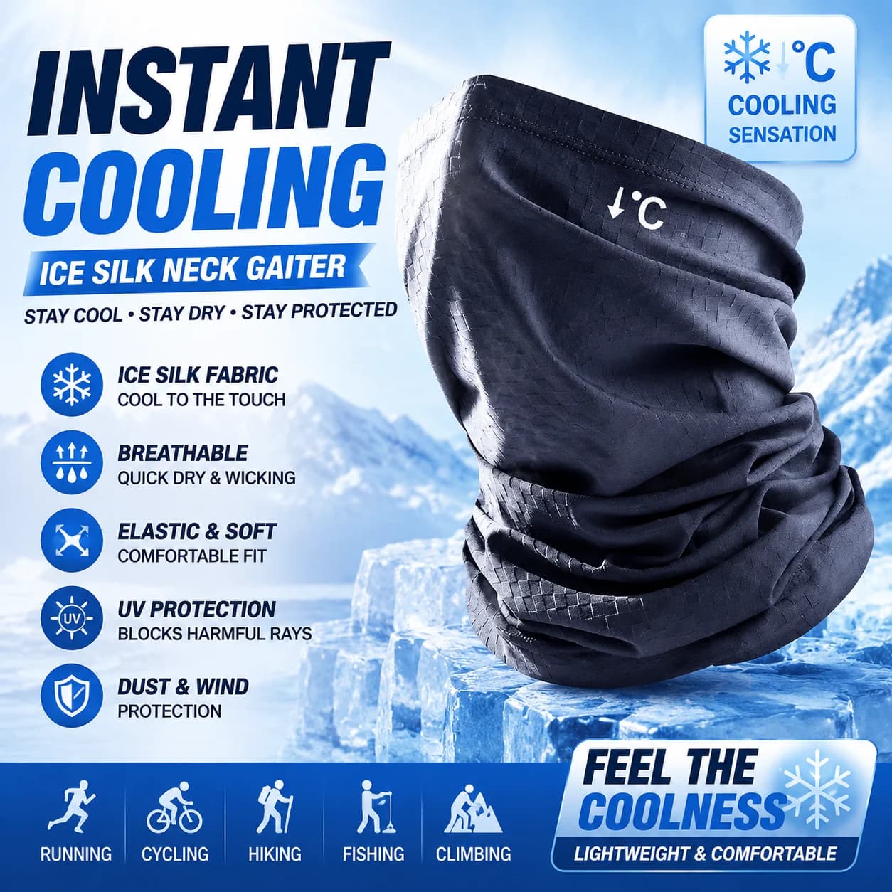 Sunscreen mask, magic headscarf, neck cover, women's cycling skiing scarf, UV resistant, men's sunshade cycling mask