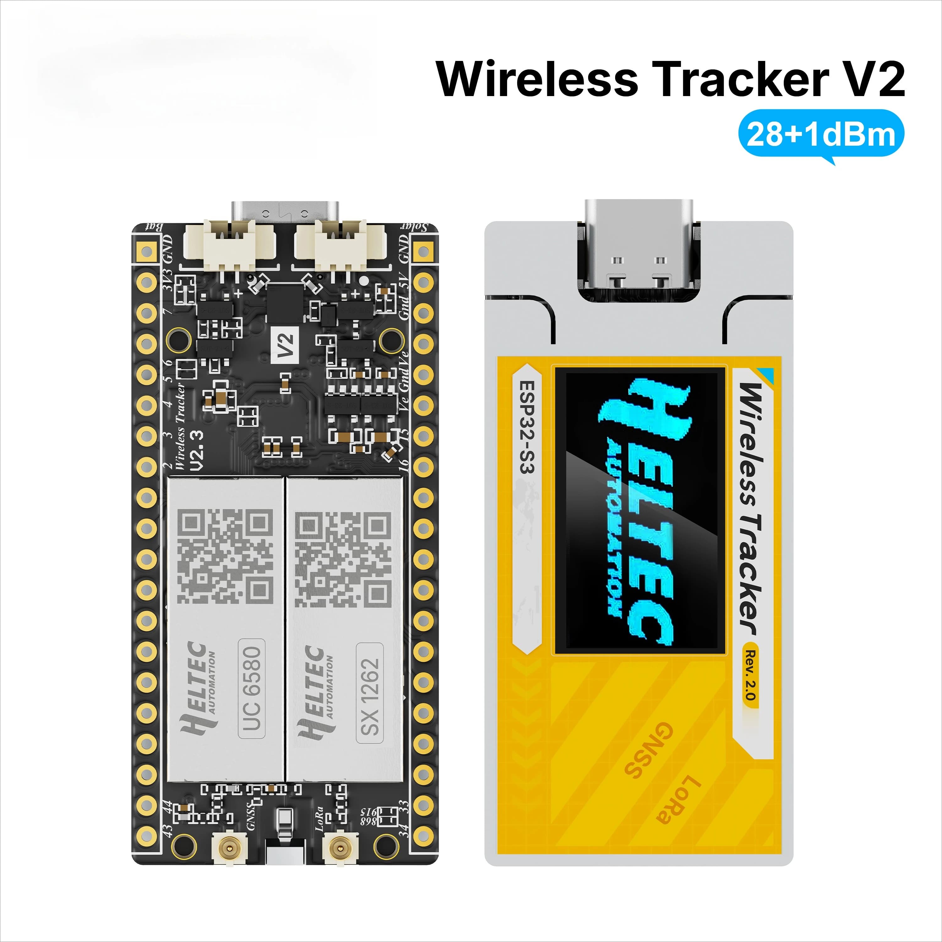 Tracker v2 28db Compatibile con Arduino esp32 WiFi LoRa Posizionamento GPS Meshtast
