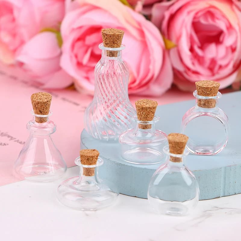 Mini Bottiglia di Vetro 1:12 per Casa delle Bambole, Barattolo per Caramelle, Vaso, Accessori Decorativi per Casa delle Bambole